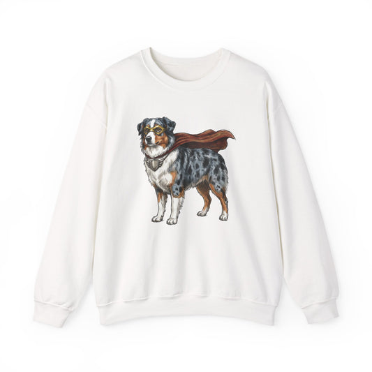 Australian Shepherd Superhero Crewneck Sweatshirt