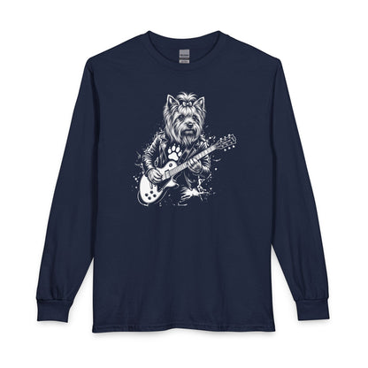 Yorkshire Terrier Guitar Long Sleeve Navy