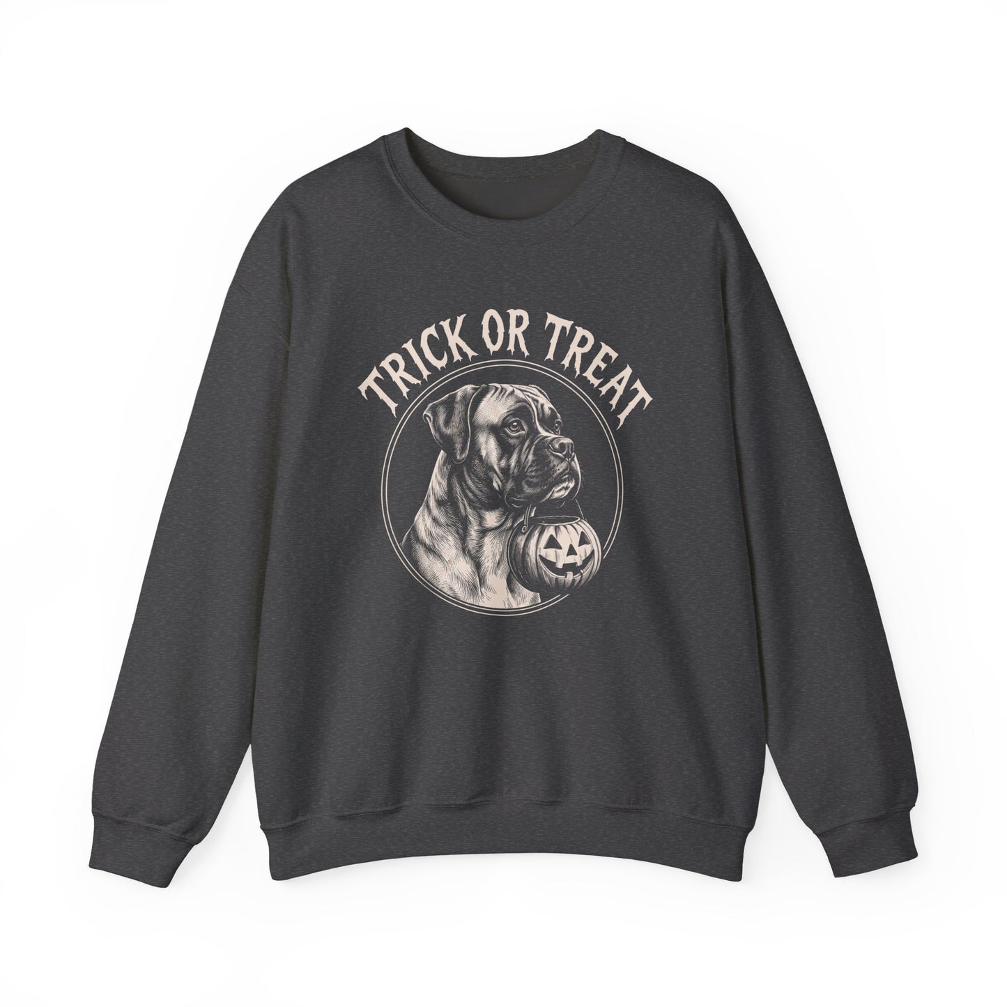 Boxer Trick or Treat Halloween Crewneck Sweatshirt
