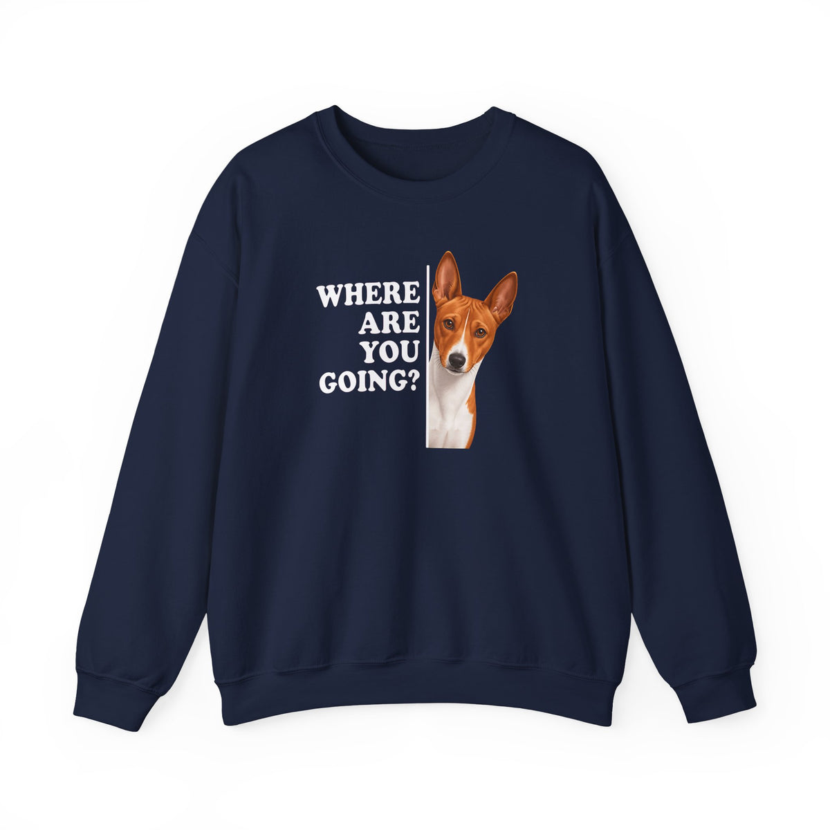 Basenji Where Are You Going Crewneck Sweatshirt