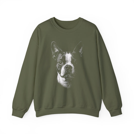Boston Terrier Portrait Crewneck Sweatshirt