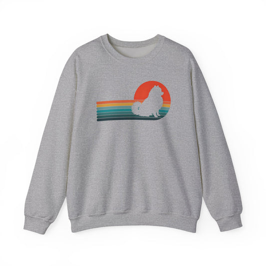 Pomeranian Retro Sunset Crewneck Sweatshirt