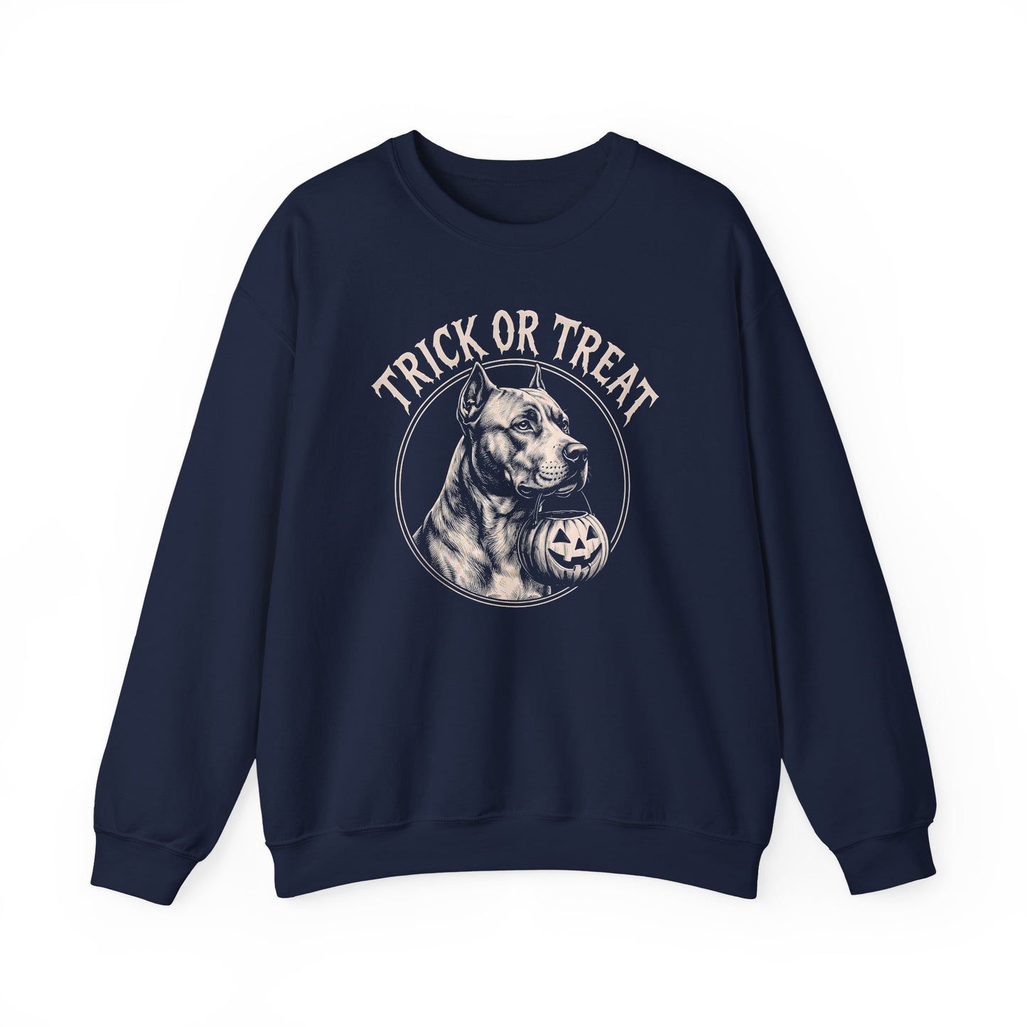 Pitbull Trick Or Treat Crewneck Sweatshirt