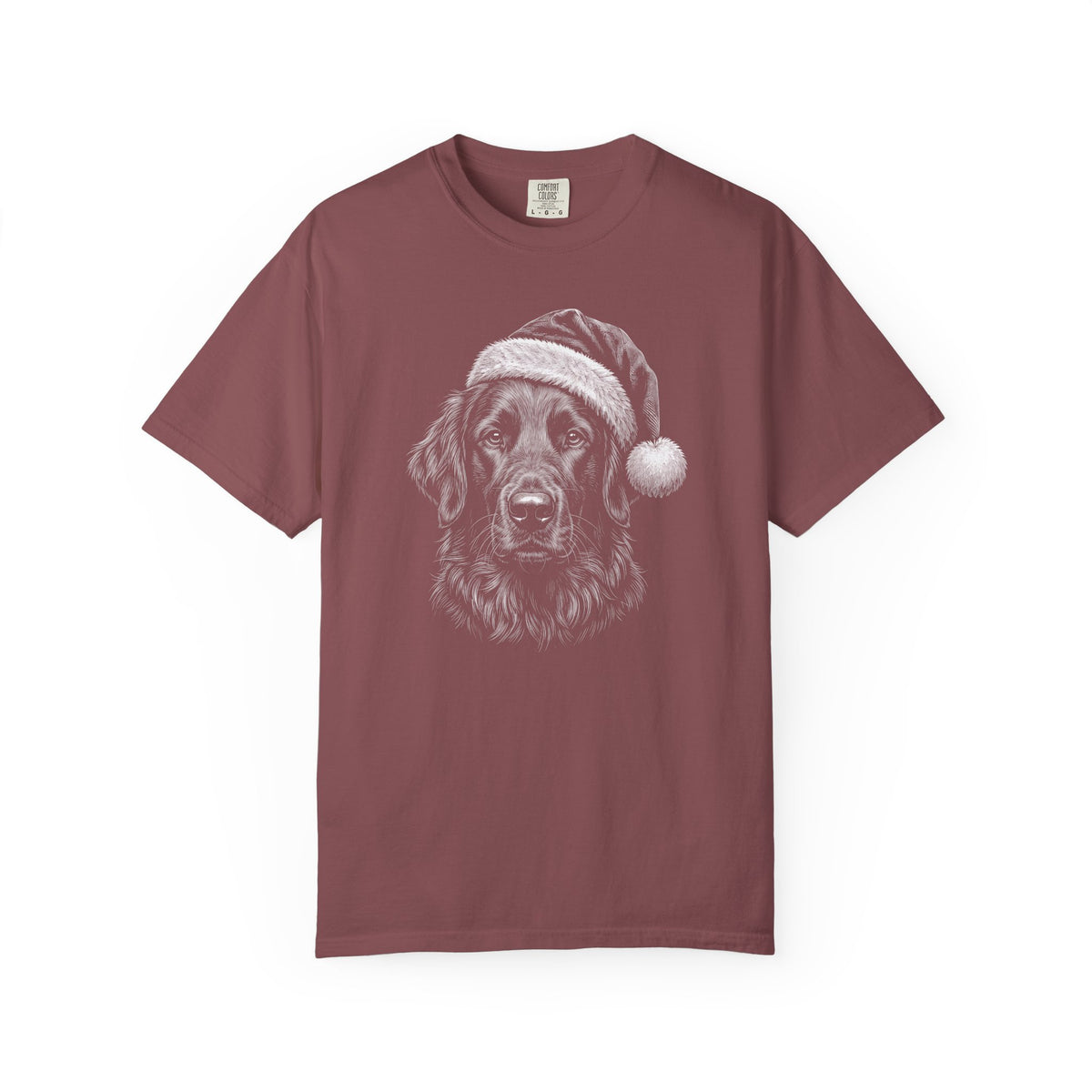 Flat Coated Retriever Christmas Santa Hat Premium Tee Brick