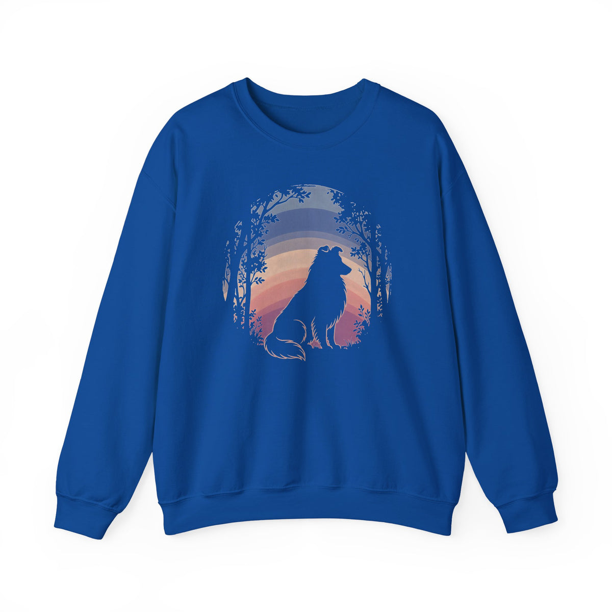 Shetland Sheepdog Forest Sunset Crewneck Sweatshirt