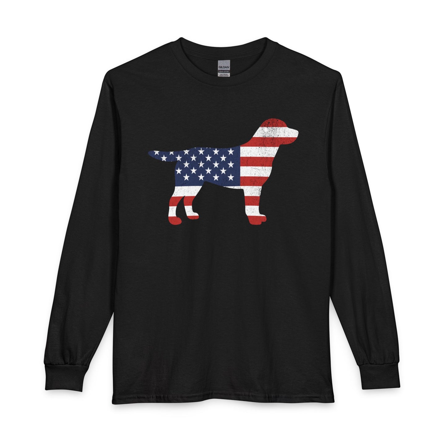 Labrador USA Flag Silhouette Long Sleeve