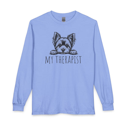 Yorkshire Terrier My Therapist Long Sleeve Carolina Blue
