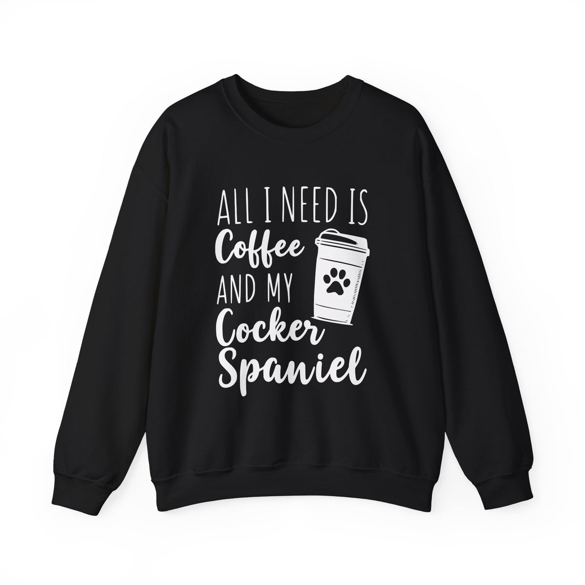 Cocker Spaniel & Coffee Crewneck Sweatshirt
