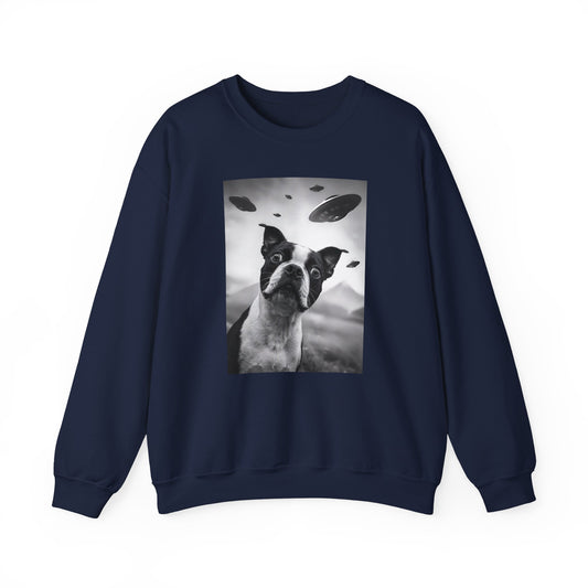 Boston Terrier UFO Crewneck Sweatshirt