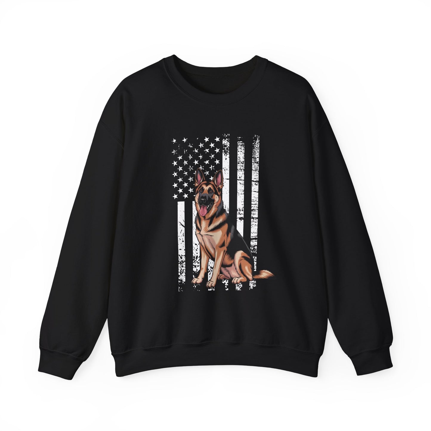 German Shepherd USA Crewneck Sweatshirt Black