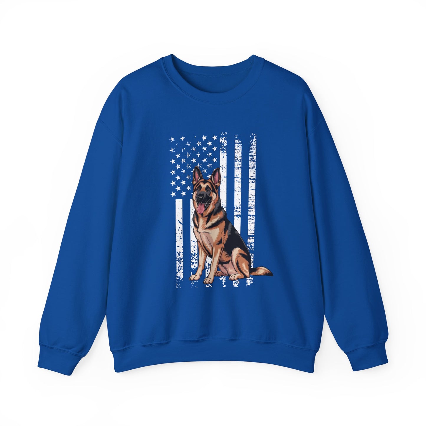 German Shepherd USA Crewneck Sweatshirt Royal