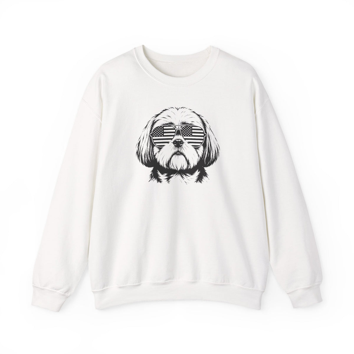 Shih Tzu Flag Shades Crewneck Sweatshirt