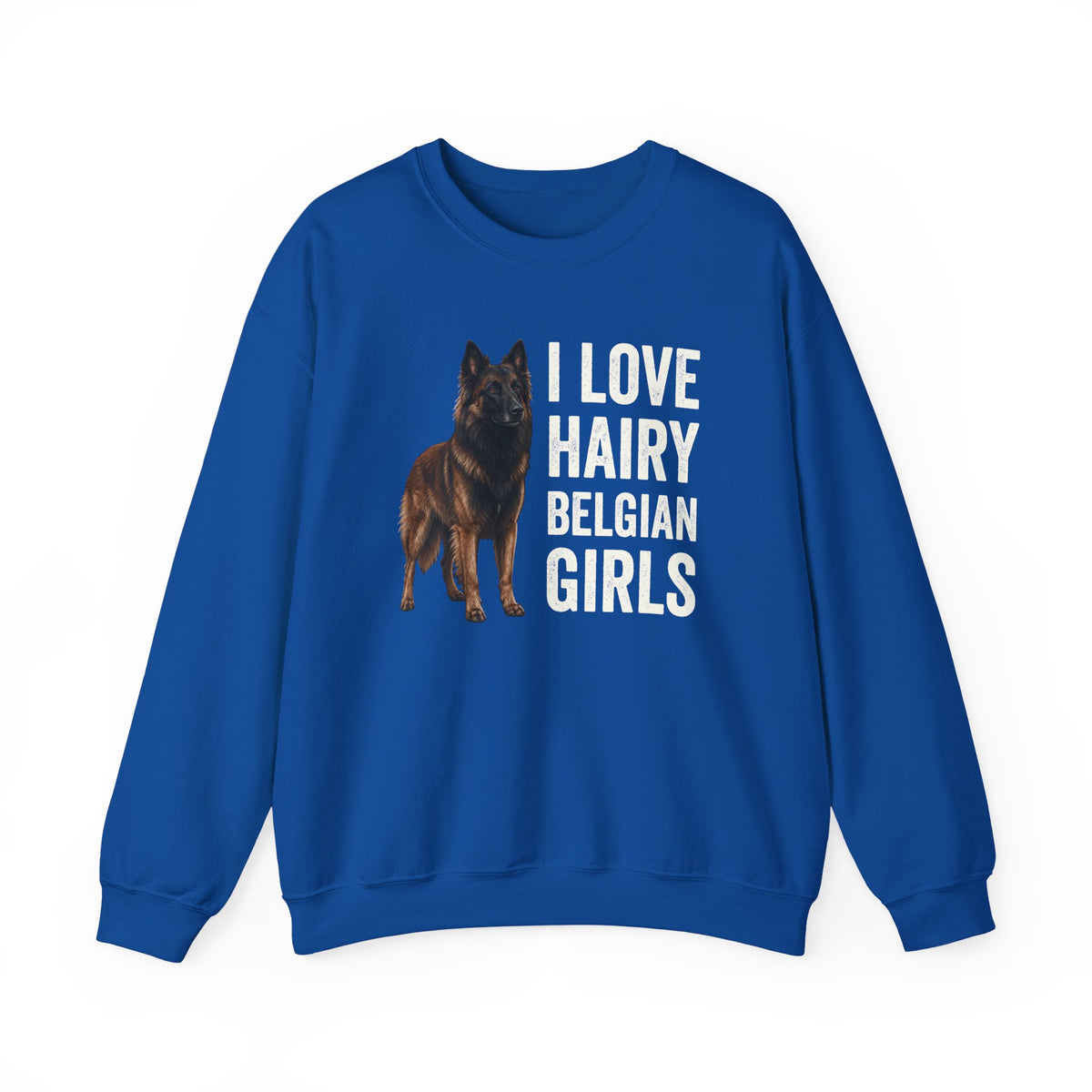 Hairy Belgian Tervuren Girls Crewneck Sweatshirt