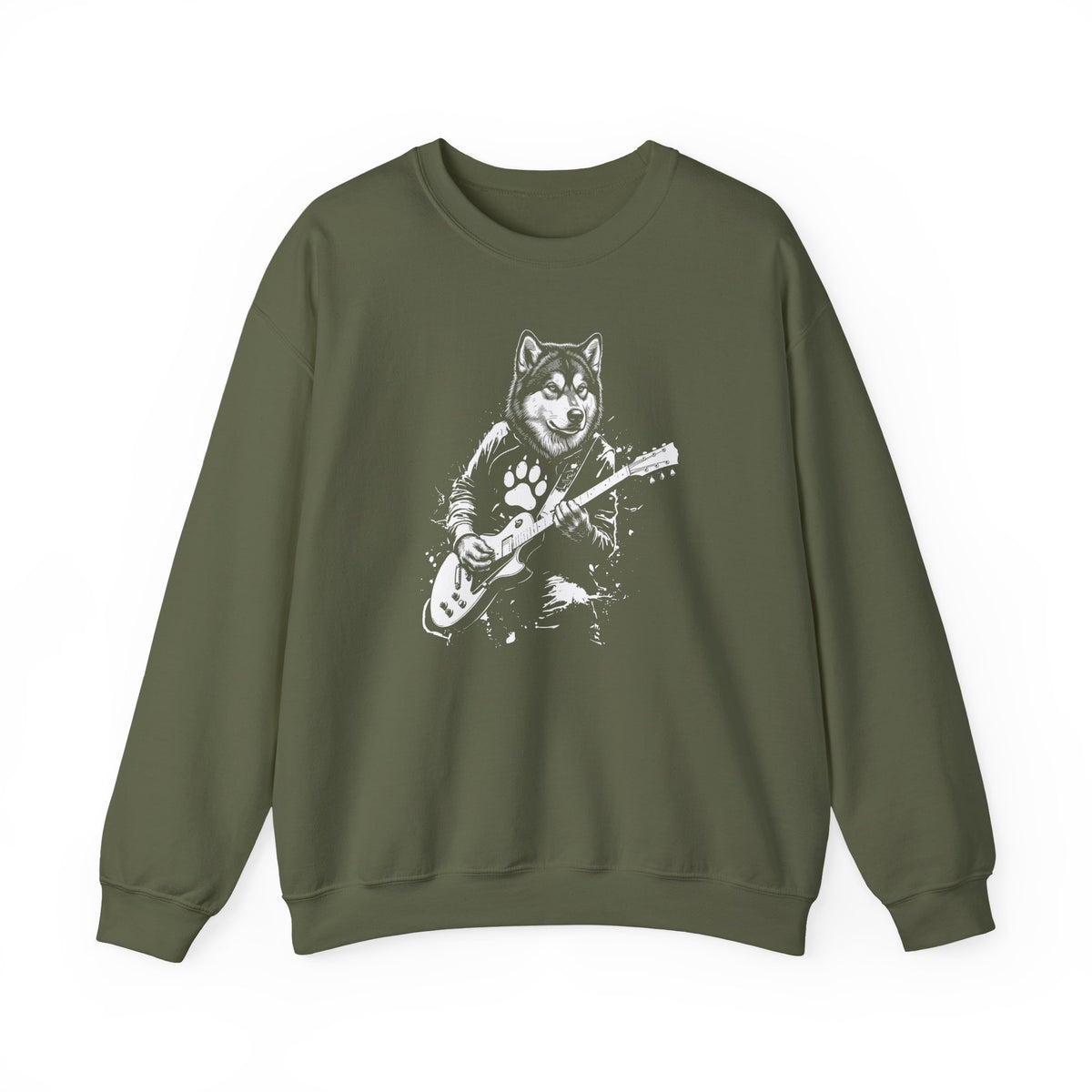 Alaskan Malamute Guitar Crewneck Sweatshirt