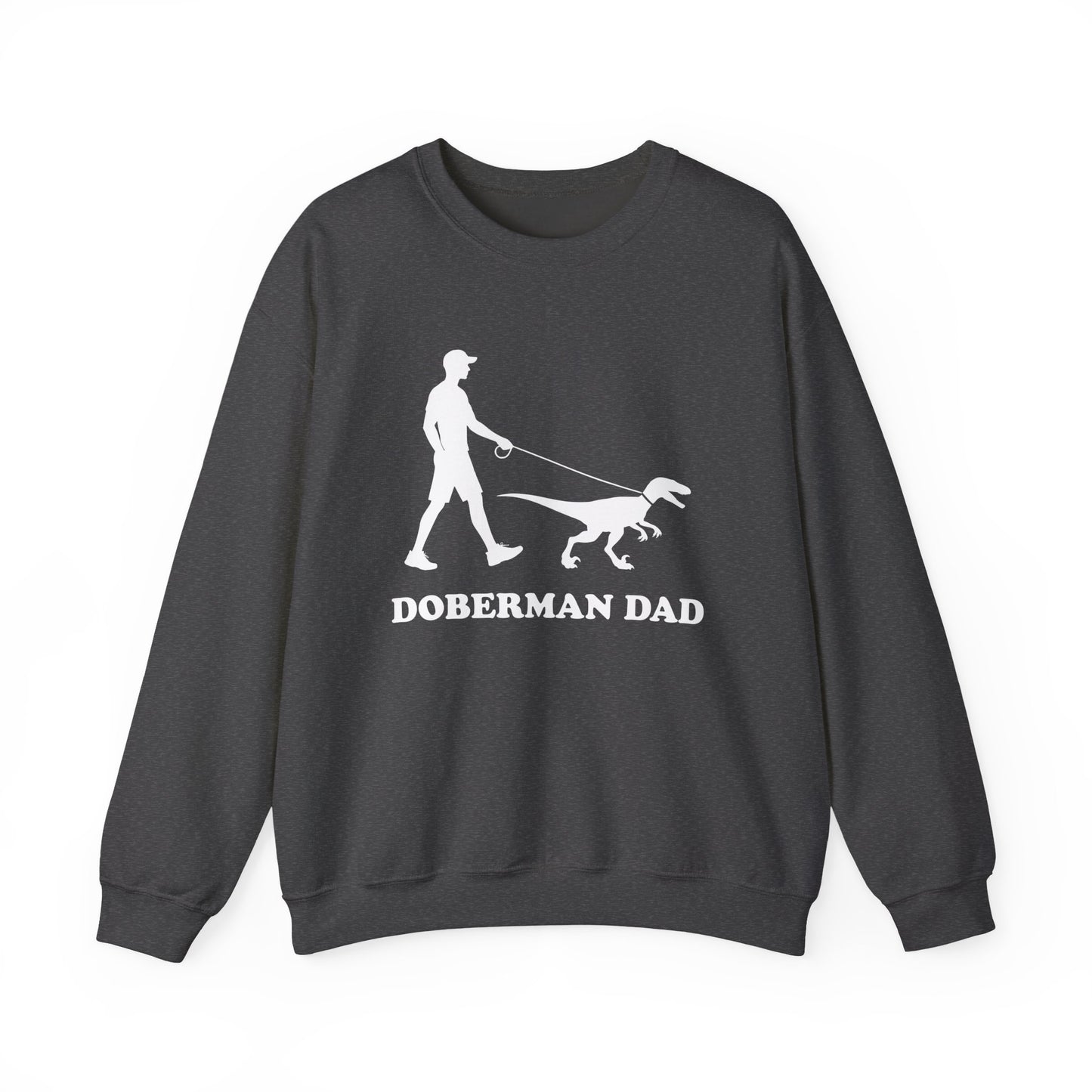 Doberman Dad Crewneck Sweatshirt Dark Heather