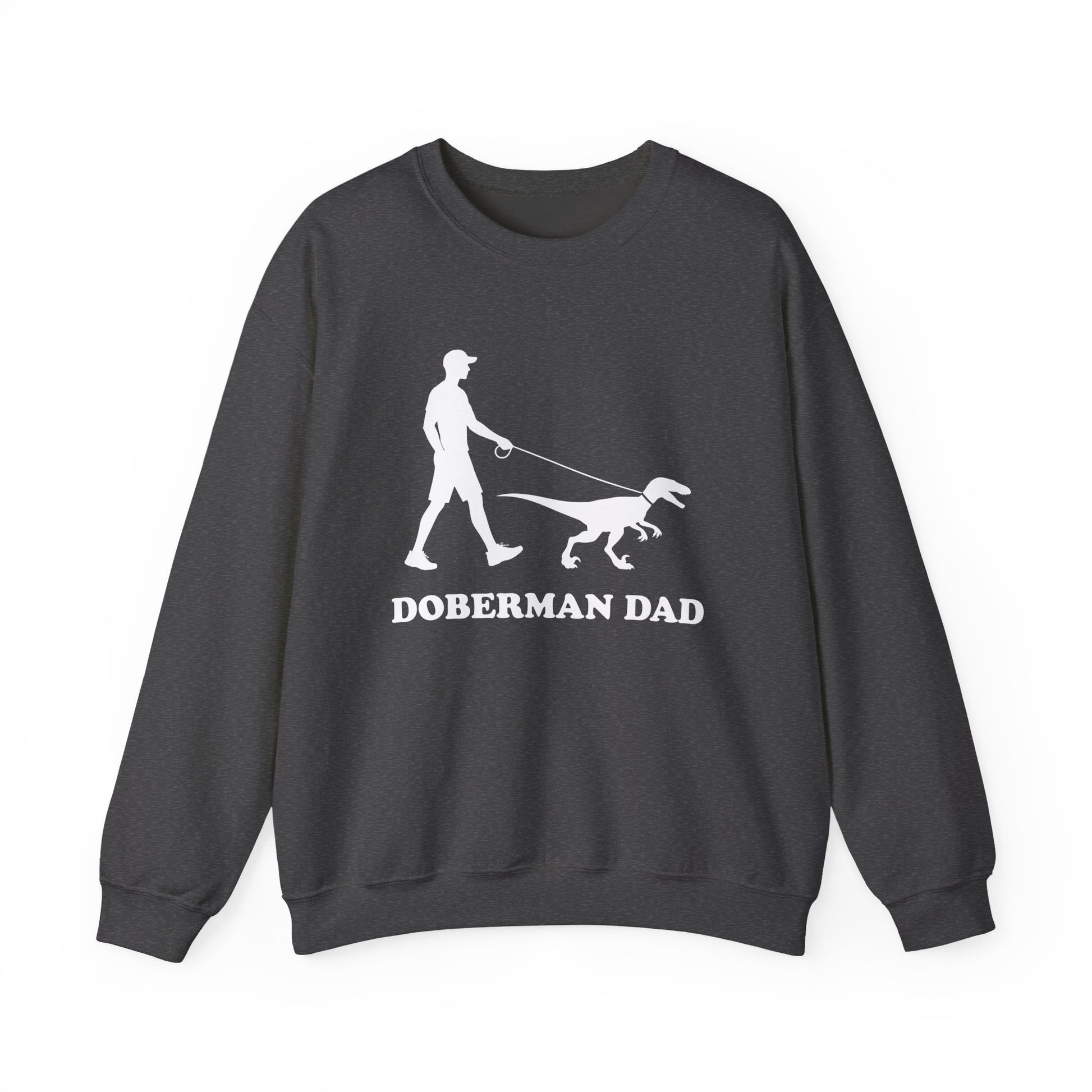 Doberman Dad Crewneck Sweatshirt Dark Heather
