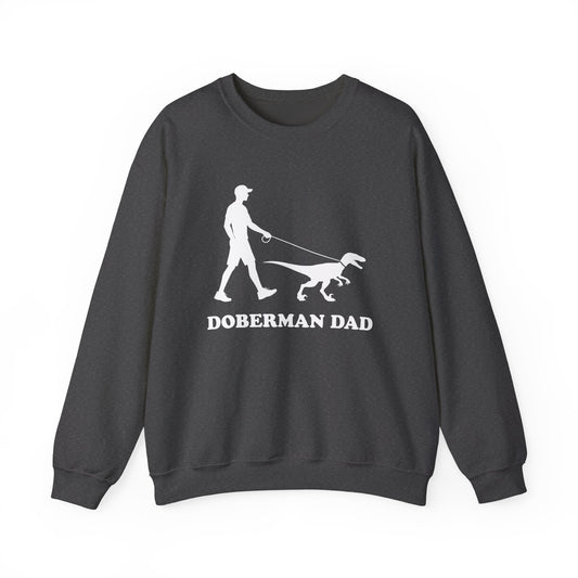 Doberman Dad Crewneck Sweatshirt Dark Heather