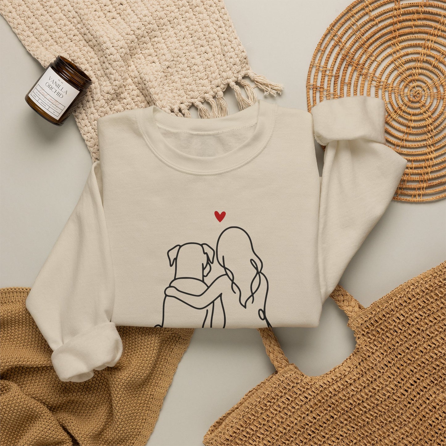 Boxer and Girl Crewneck Sweatshirt