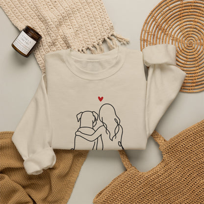 Boxer and Girl Crewneck Sweatshirt