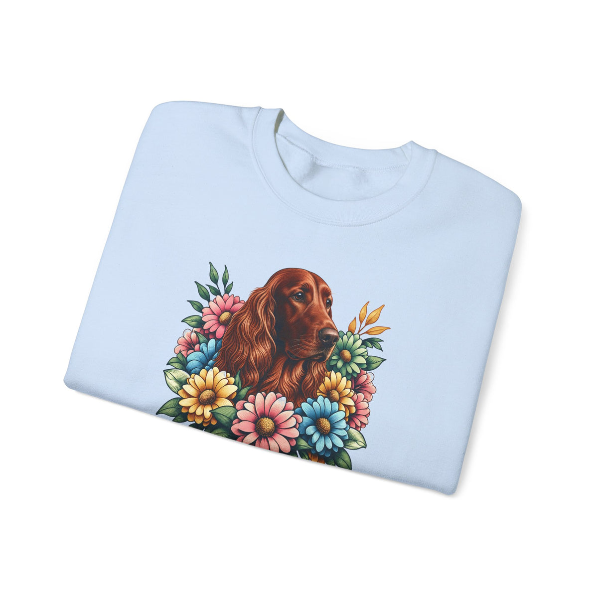 Irish Setter Flower Wreath Crewneck Sweatshirt