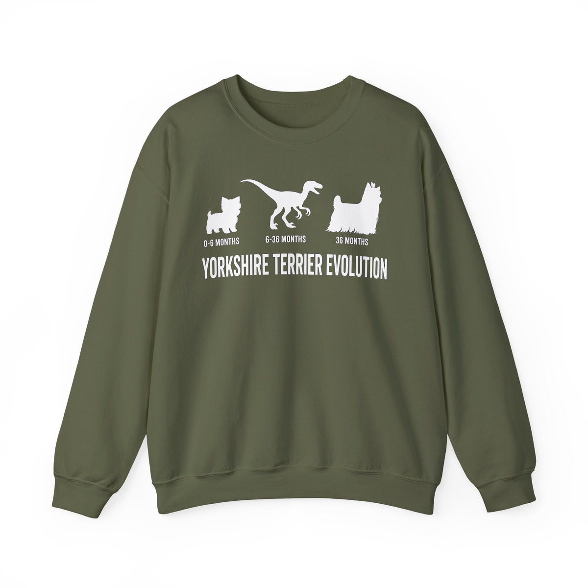 Yorkshire Terrier Evolution Crewneck Sweatshirt Military Green