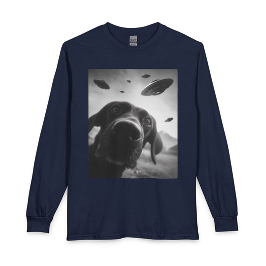 Funny Labrador UFO Long Sleeve Navy