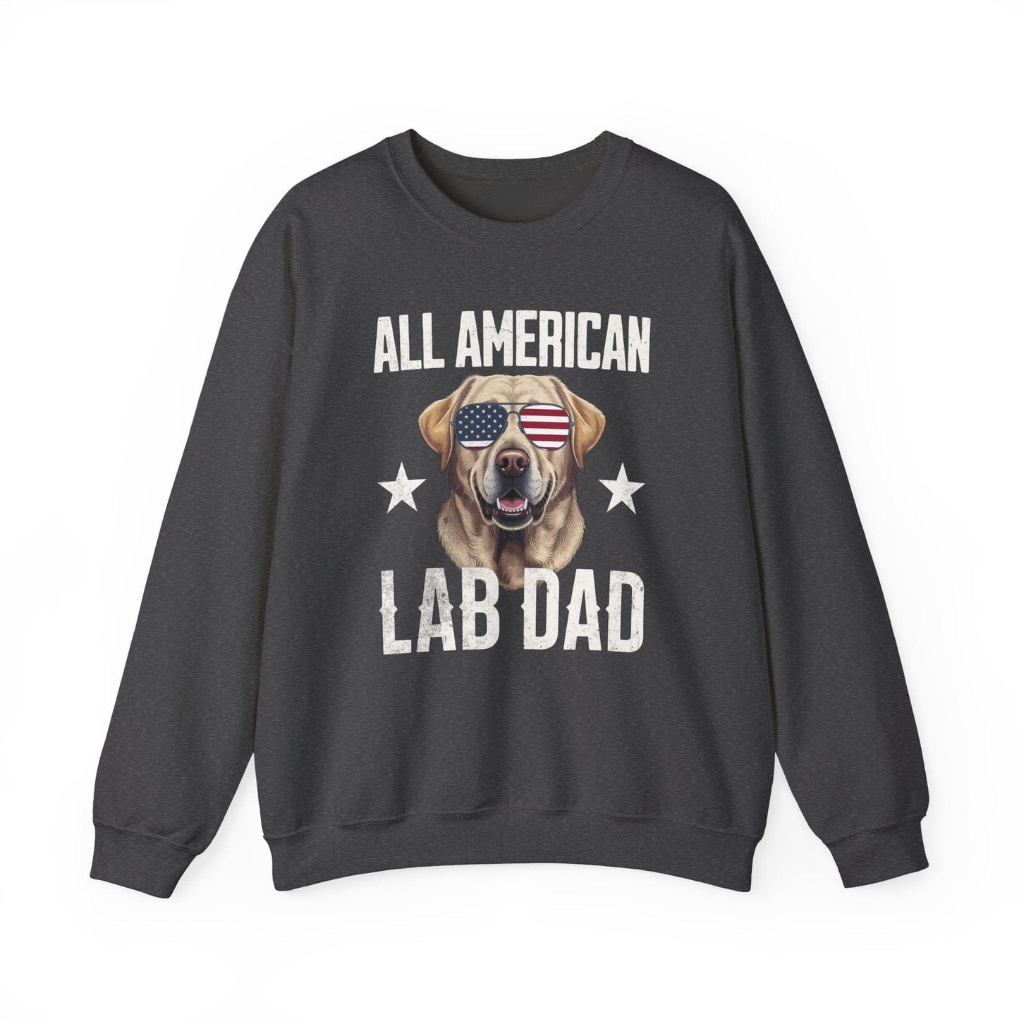 All American Lab Dad Crewneck Sweatshirt Dark Heather
