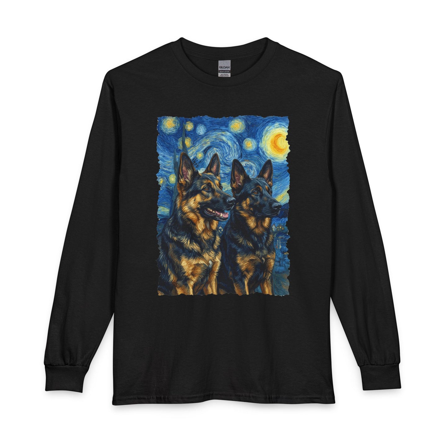 2 German Shepherds Van Gogh Long Sleeve