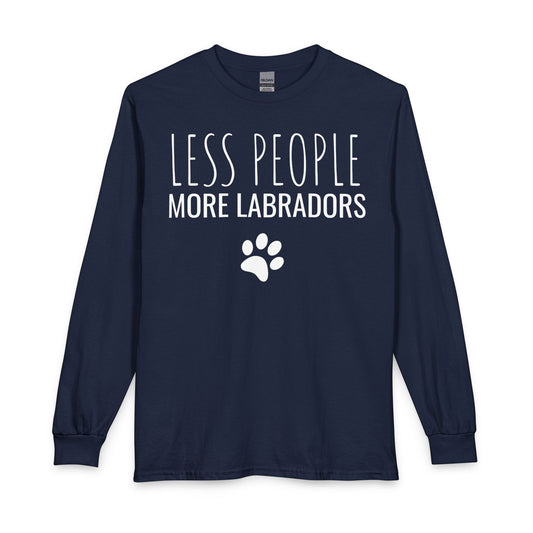 Less People More Labradors Long Sleeve Navy