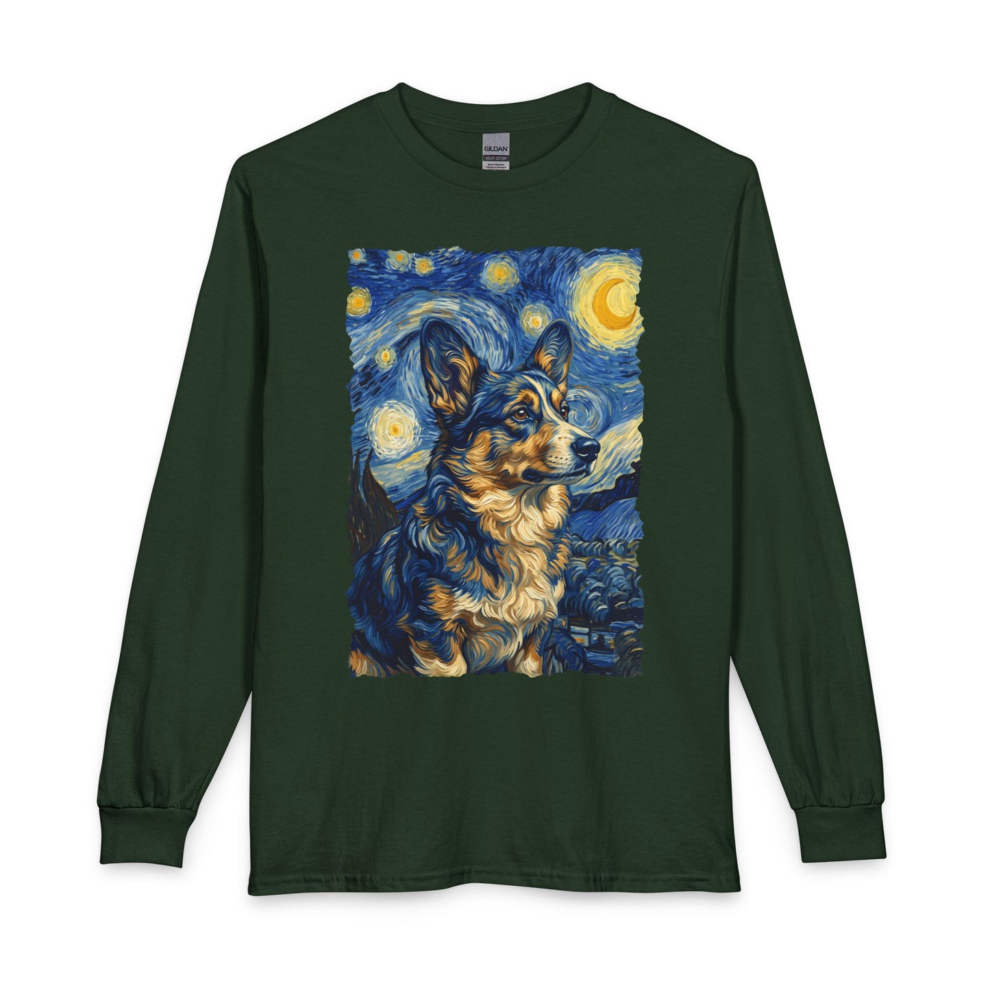 Cardigan Welsh Corgi Van Gogh Long Sleeve