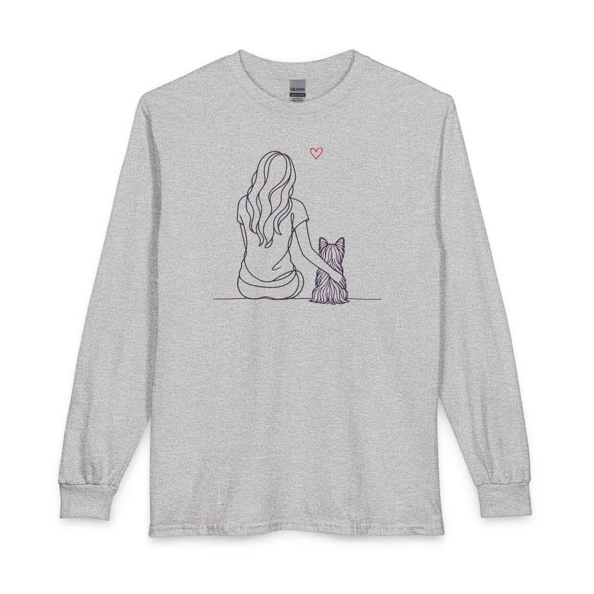 Yorkshire Terrier Hug Long Sleeve Sport Grey