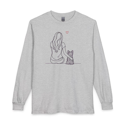 Yorkshire Terrier Hug Long Sleeve Sport Grey