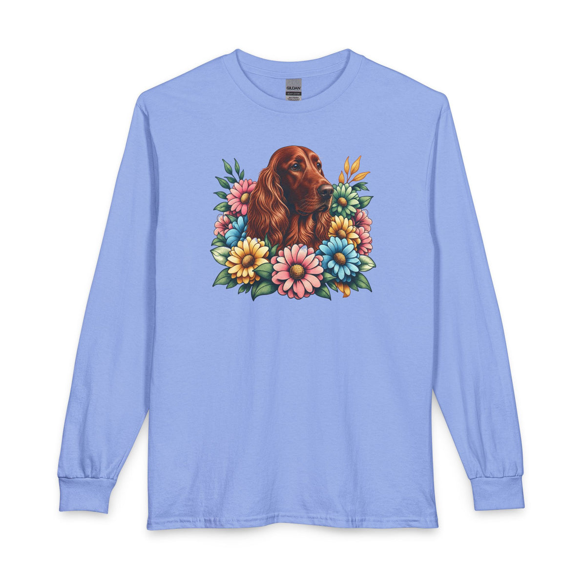 Irish Setter Flower Wreath Long Sleeve