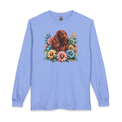 Irish Setter Flower Wreath Long Sleeve