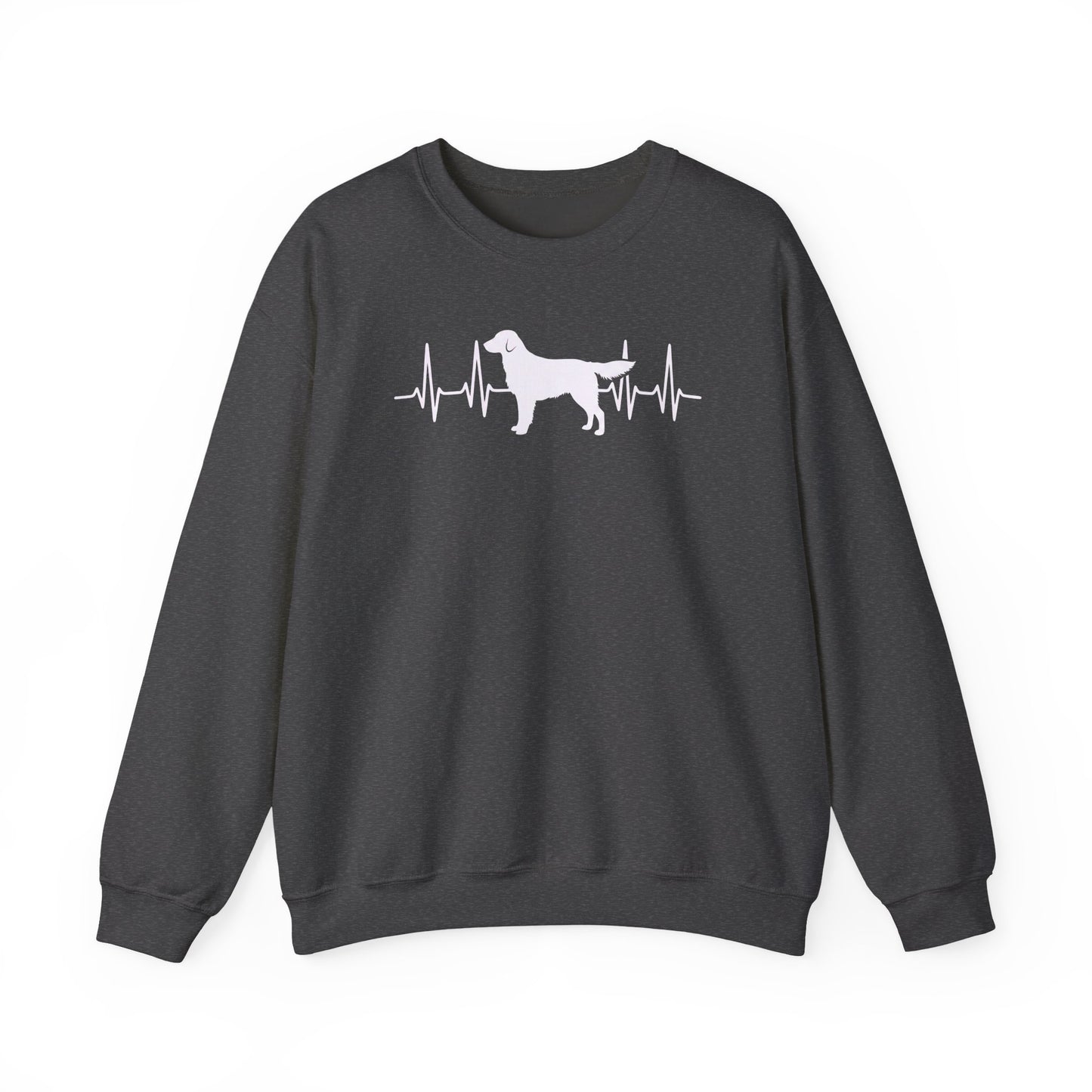 Flat Coated Retriever Heartbeat Crewneck Sweatshirt