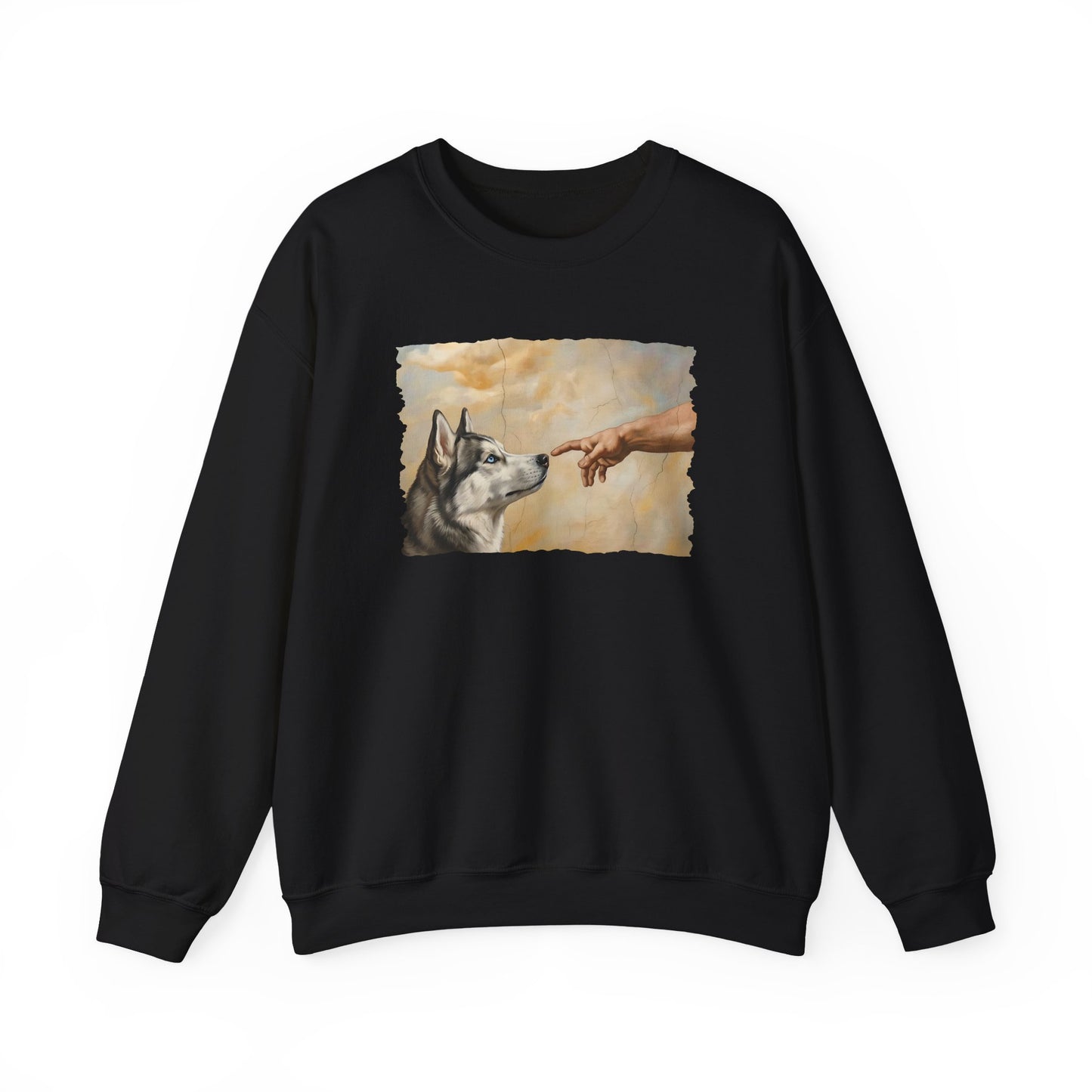 God Creates Husky Crewneck Sweatshirt Black