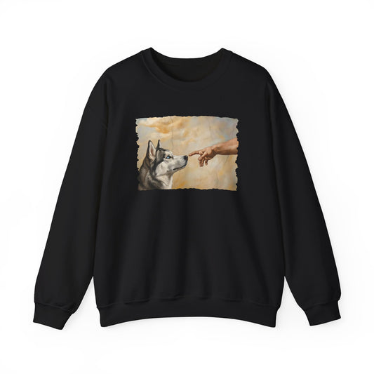 God Creates Husky Crewneck Sweatshirt Black