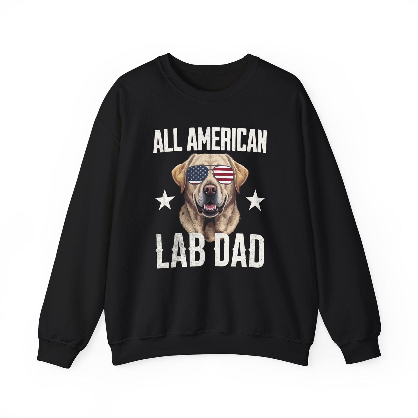 All American Lab Dad Crewneck Sweatshirt Black