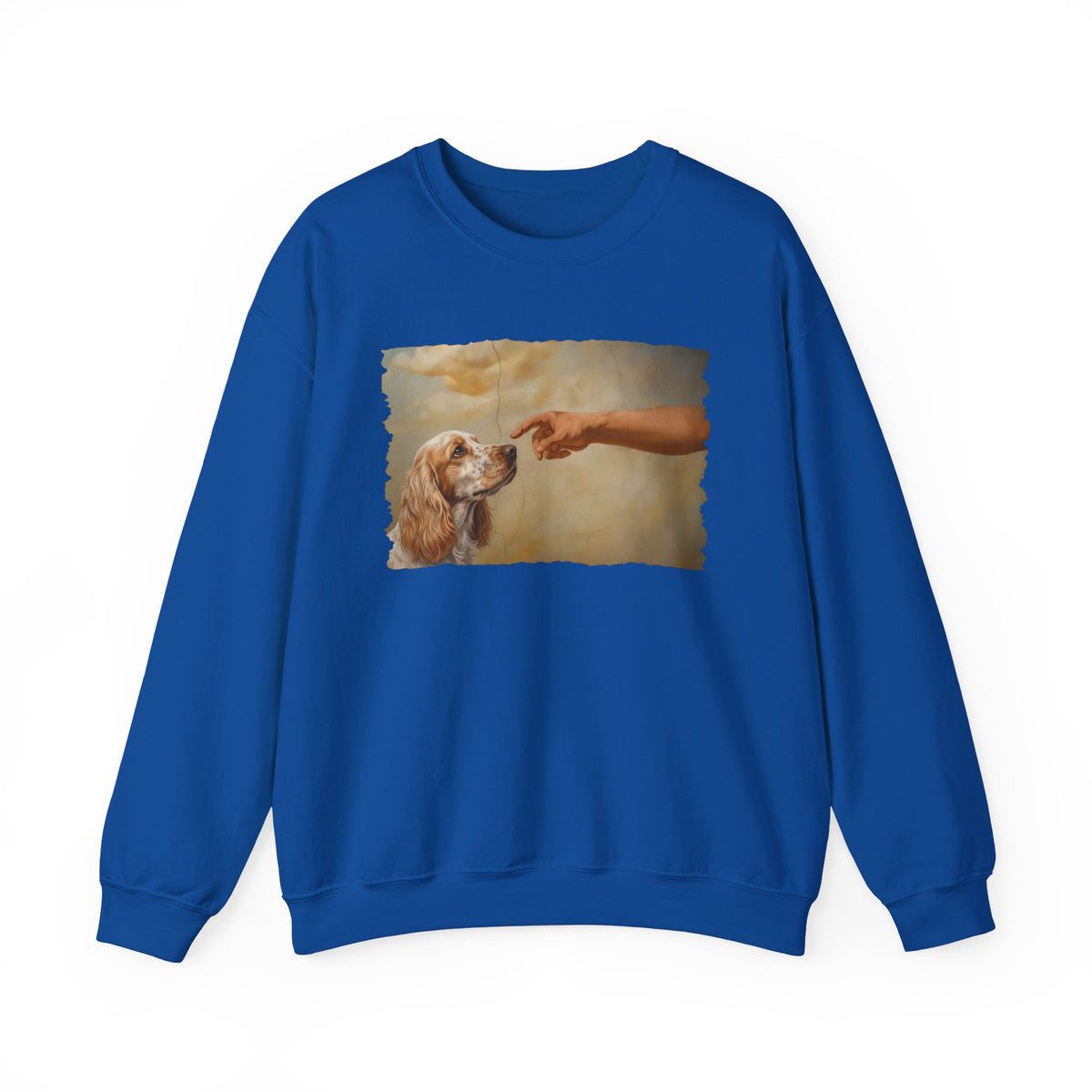 God Creates Lemon Roan Cocker Spaniel Crewneck Sweatshirt