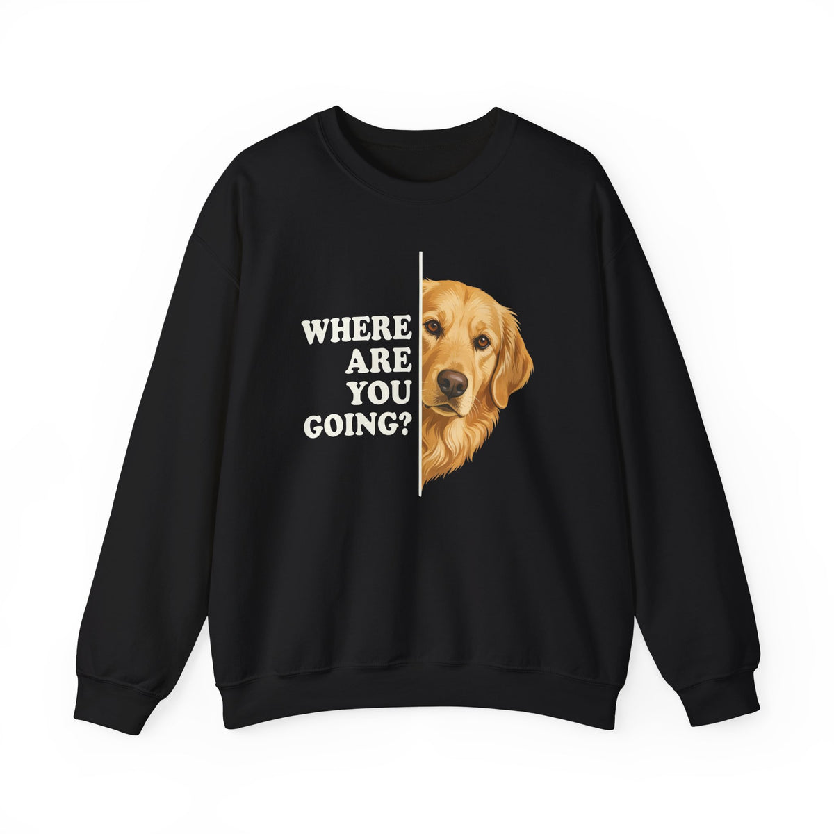 Following Golden Retriever Crewneck Sweatshirt Black