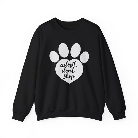 Adopt Don't Shop Crewneck Sweatshirt Black