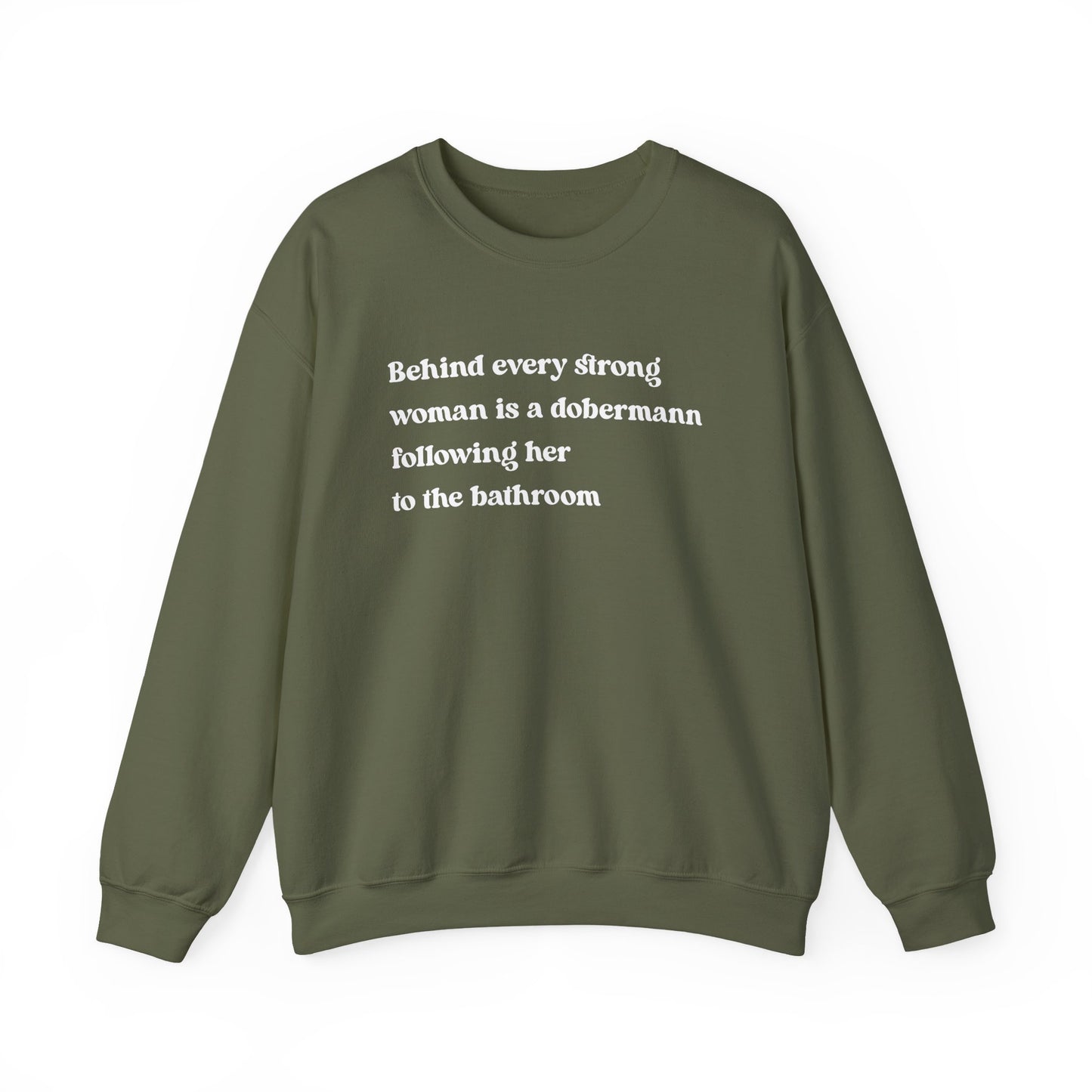 Doberman Strong Woman Crewneck Sweatshirt