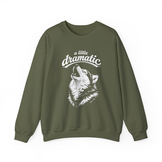 Dramatic Husky Crewneck Sweatshirt Military Green