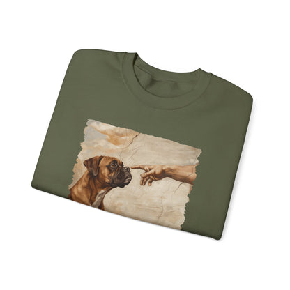 God Creates Fawn Boxer Crewneck Sweatshirt