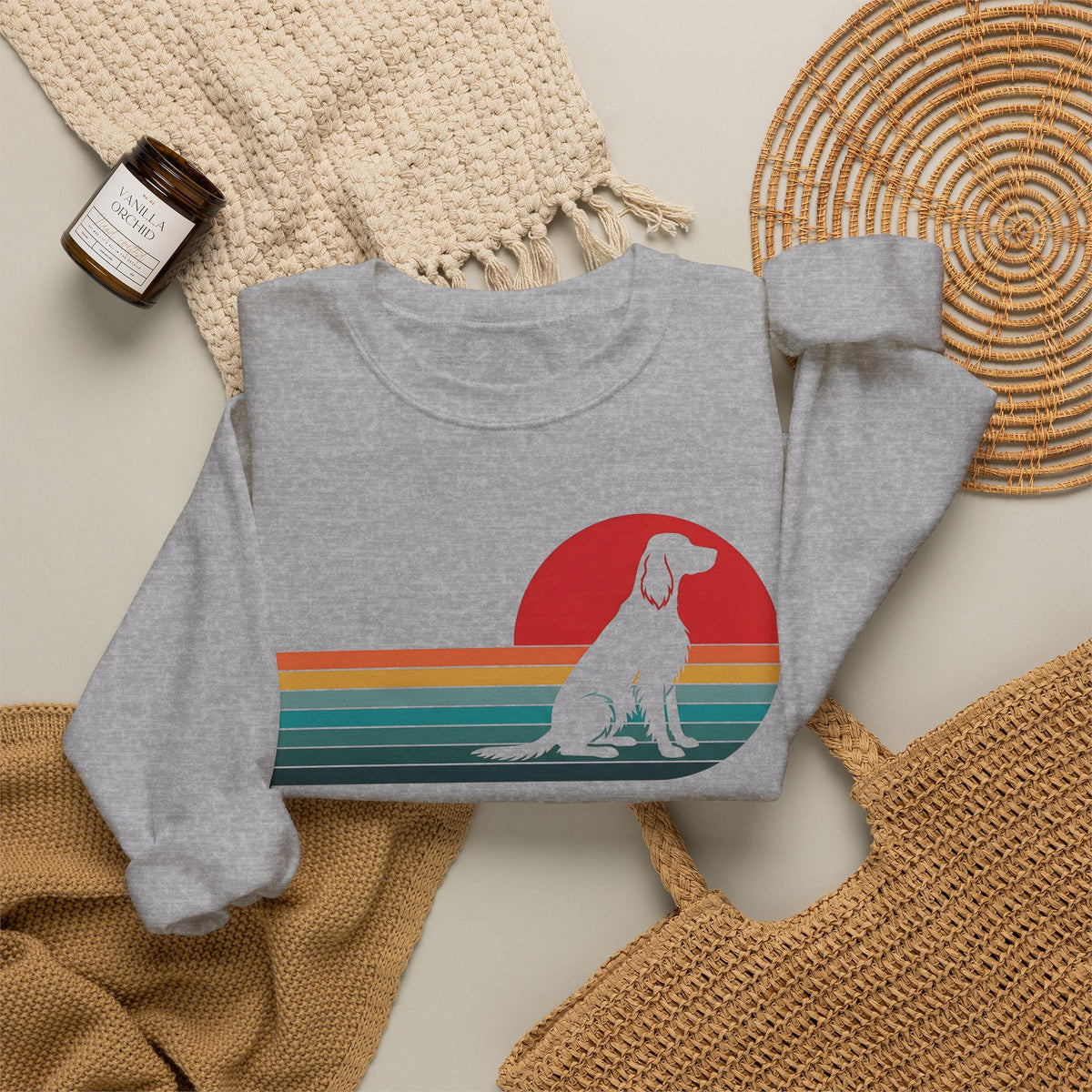 Irish Setter Retro Sunset Crewneck Sweatshirt