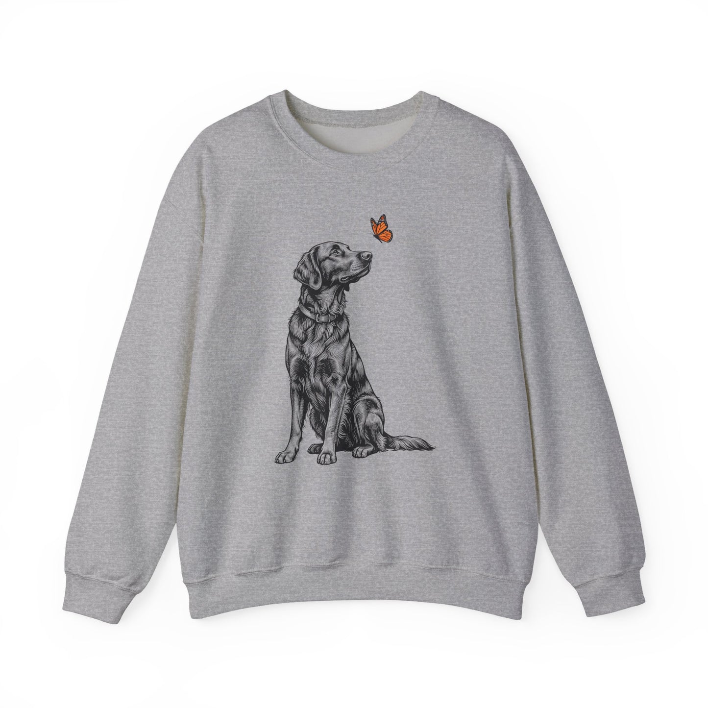 Flat Coated Retriever Butterfly Crewneck Sweatshirt