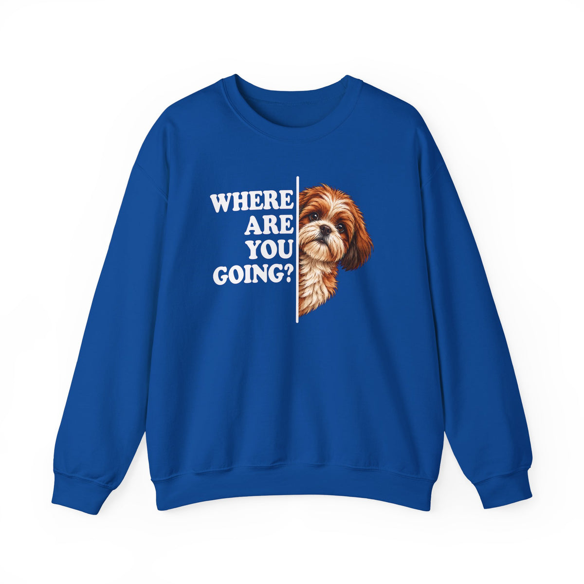 Red Shih Tzu Alert Crewneck Sweatshirt