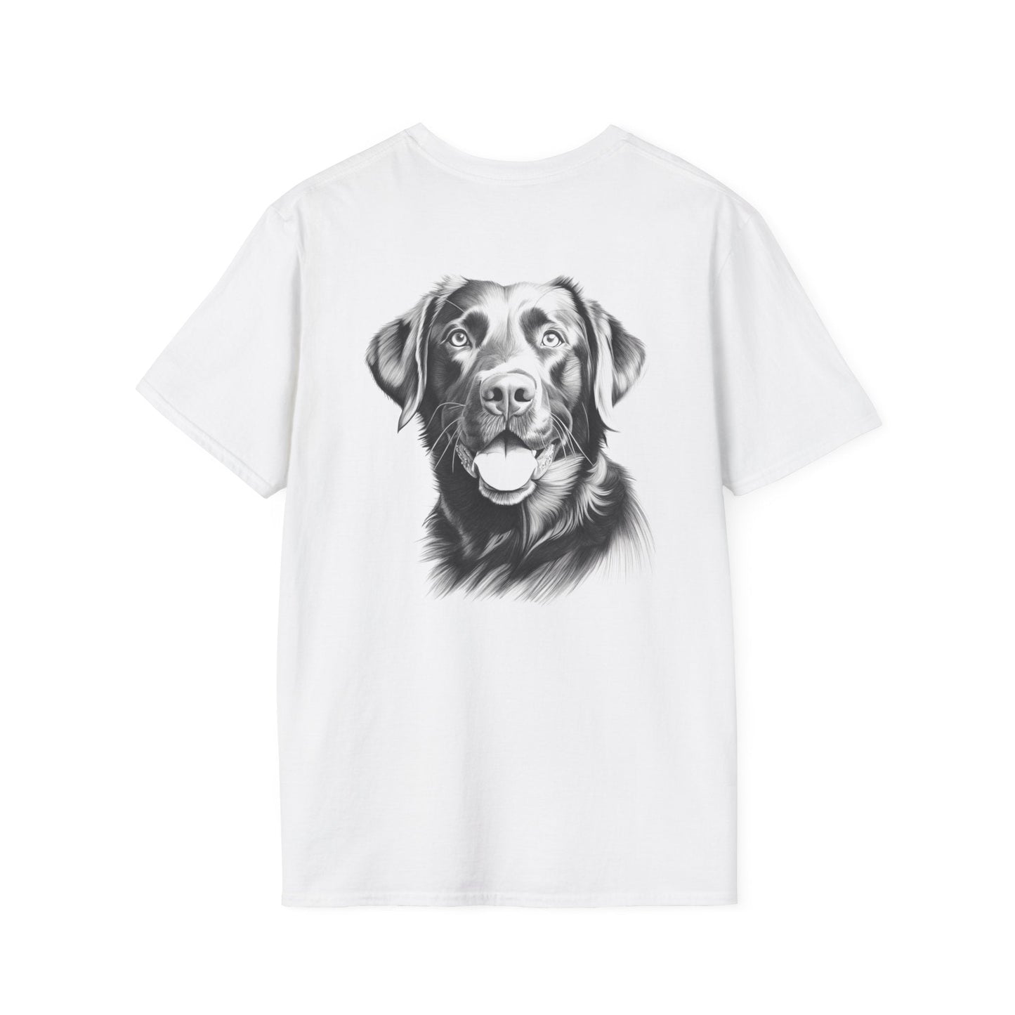 Black Labrador Portrait (Backside) White