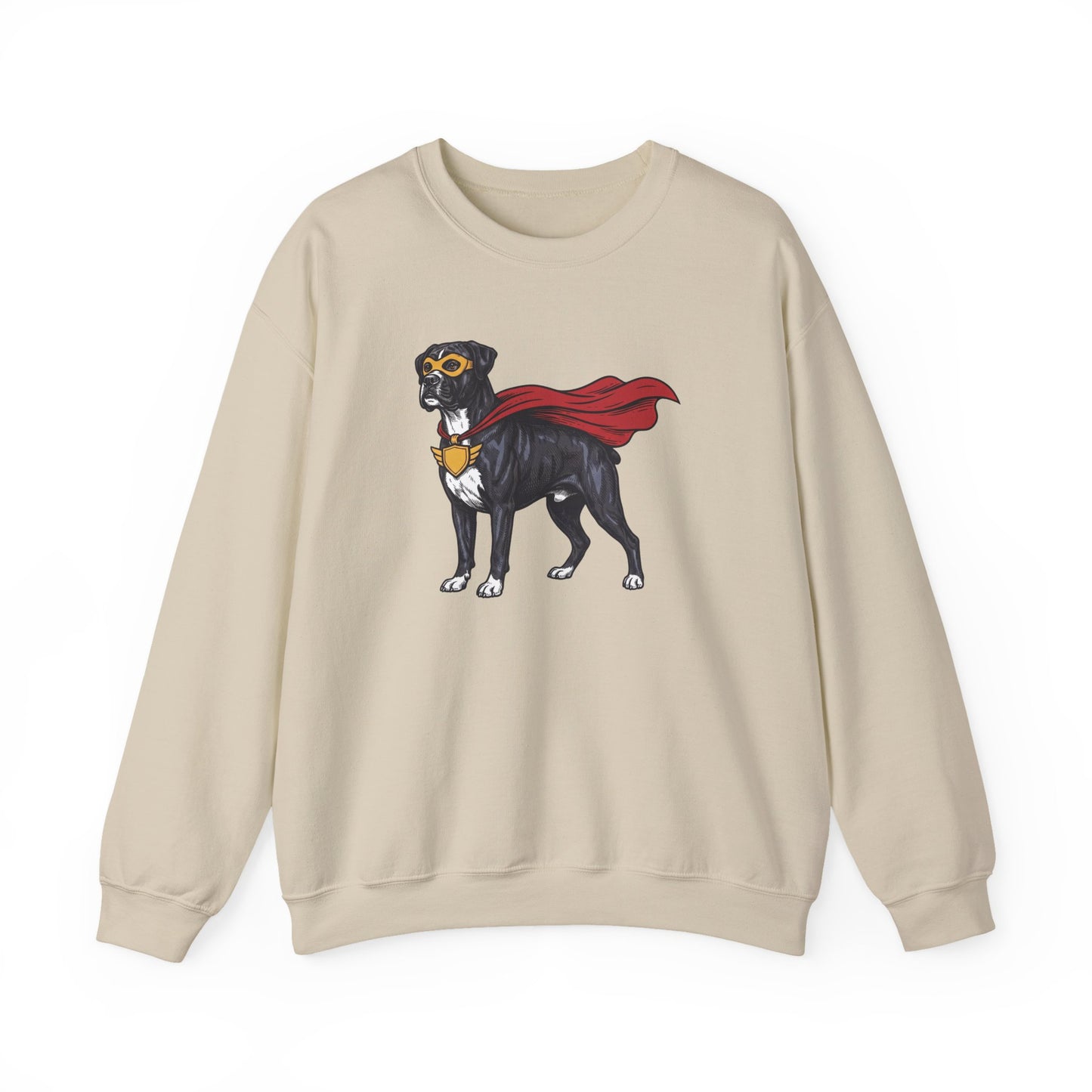 Black Boxer Superhero Crewneck Sweatshirt