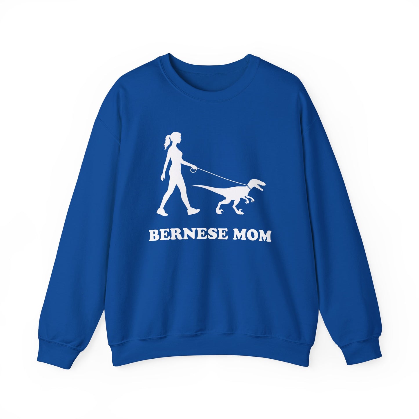Bernese Mom Velociraptor Crewneck Sweatshirt Royal